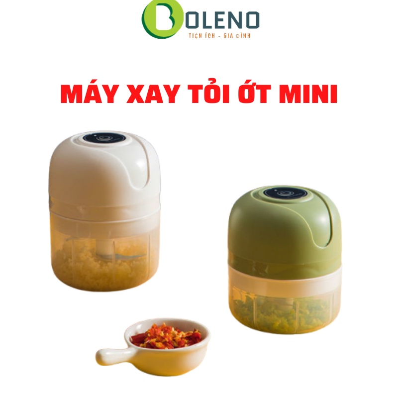 Máy xay tỏi ớt mini sạc tích điện 3 lưỡi siêu bén dung tích 250ml