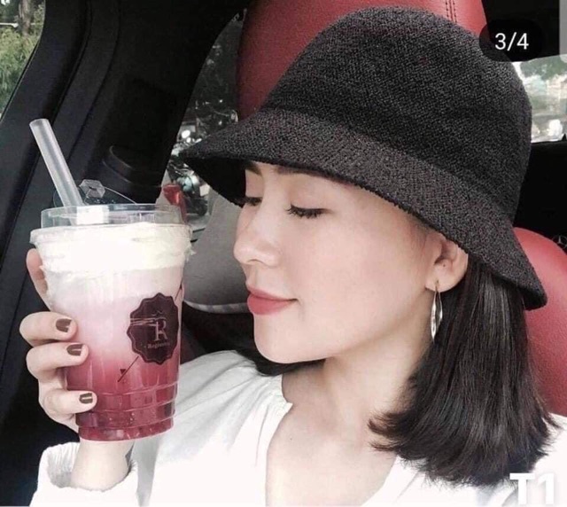 Mũ cói chữ M phong cách Hàn Quốc mẫu mới