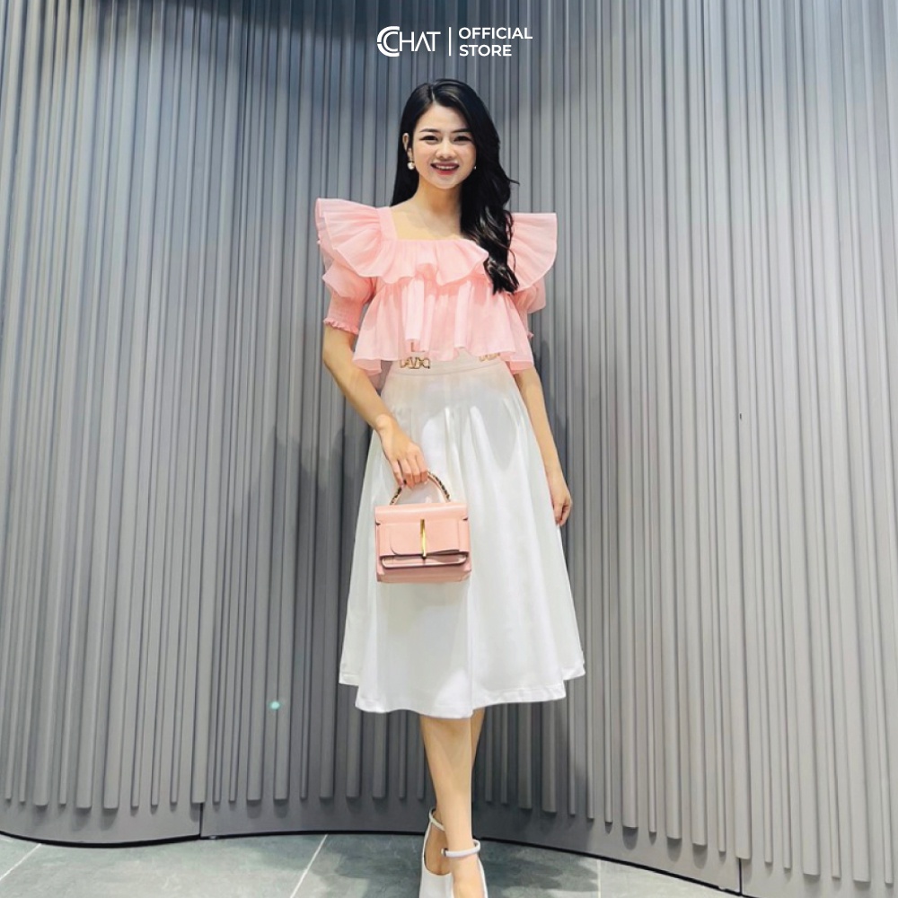 Áo bèo croptop cổ U CChat Clothes