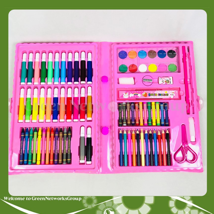 Hộp bút màu 86 chi tiết đủ tất các dạng màu hỗ trợ cho bé sáng tạo, phát triển trí tuệ Greennetworks