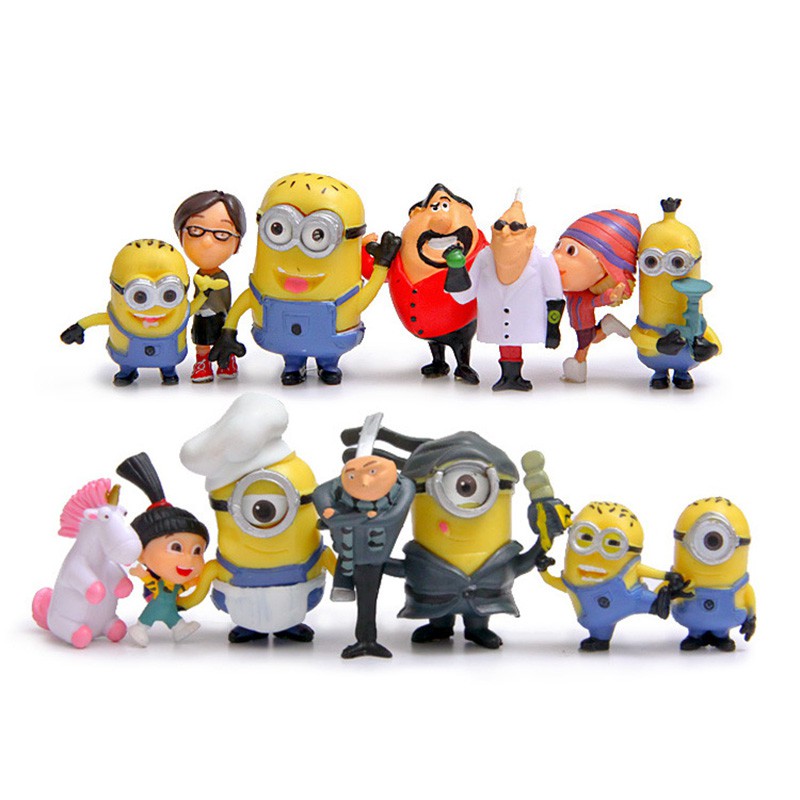 Set 14 Mô Hình Mô Phỏng Nhân Vật Hoạt Hình Despicable Me Gru Agnes Margot Edith
