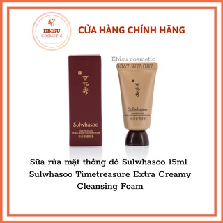 Sữa rửa mặt thông đỏ Sulwhasoo 15ml - Sulwhasoo Timetreasure Extra Creamy Cleansing Foam 15ml date mới 2025
