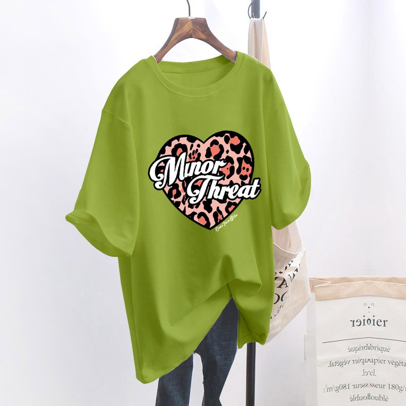 NRVP Áo thun tay ngắn dáng rộng họa tiết độc đáo phong cách Hàn Quốc thời trang mùa hè 2021 dành cho nữ