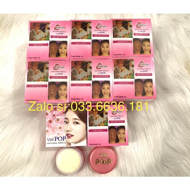 [loại 1] lố 12 hủ kem pop chi chi trắng da loại xịn hủ 4g