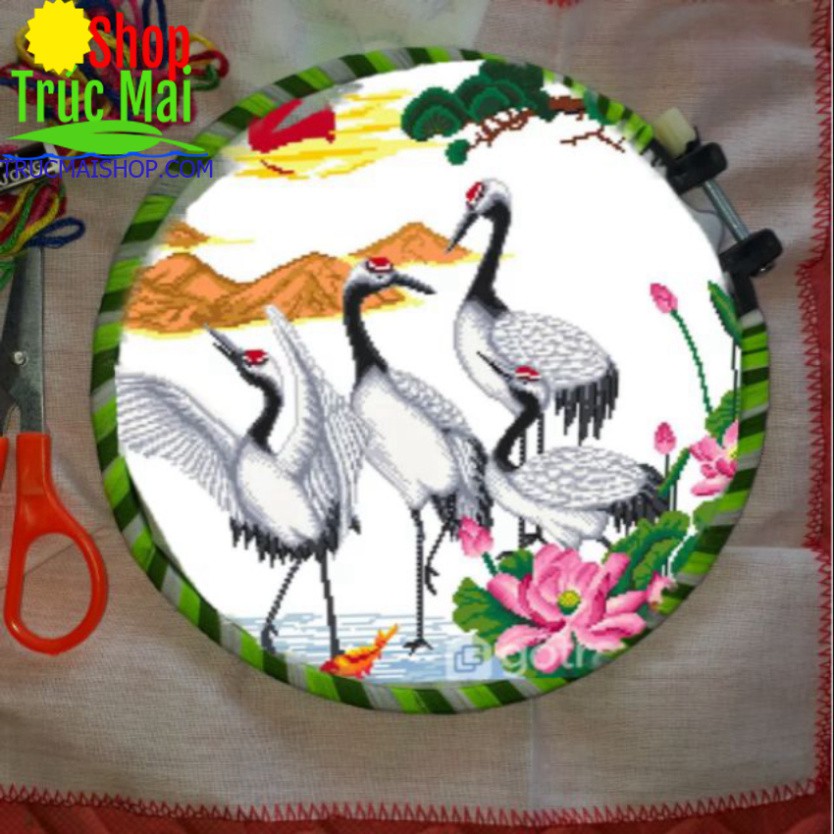 Khung thêu nhựa tròn đủ phụ kiện