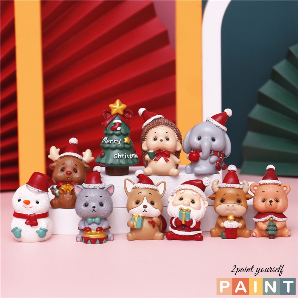 Mô hình noel trang trí tiểu cảnh giáng sinh, phụ kiện decor nội thất 4 cm