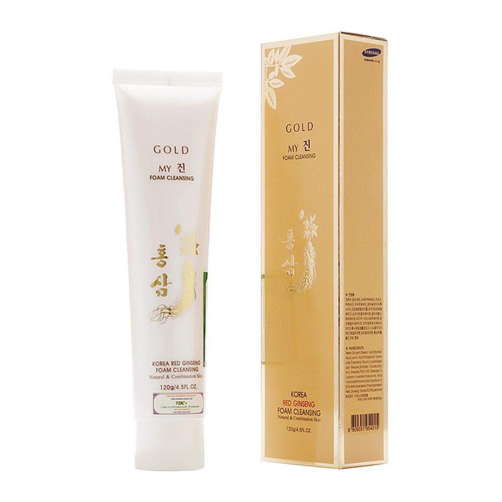 Sữa Rửa Mặt Sâm Vàng My Gold Hàn Quốc, Tuýp 120ml