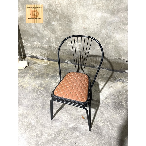 Ghế decor khung sắt bọc đệm cao cấp