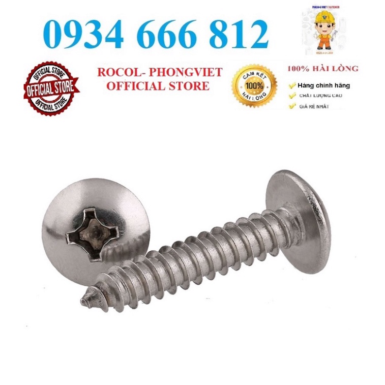 Vít gỗ đầu dù M5 inox201 M5x16, M5x20, M5x30