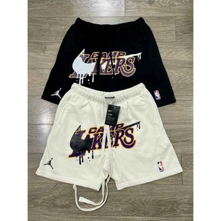Quần short thun in chữ hàng unisex có 2 màu đen/trắng