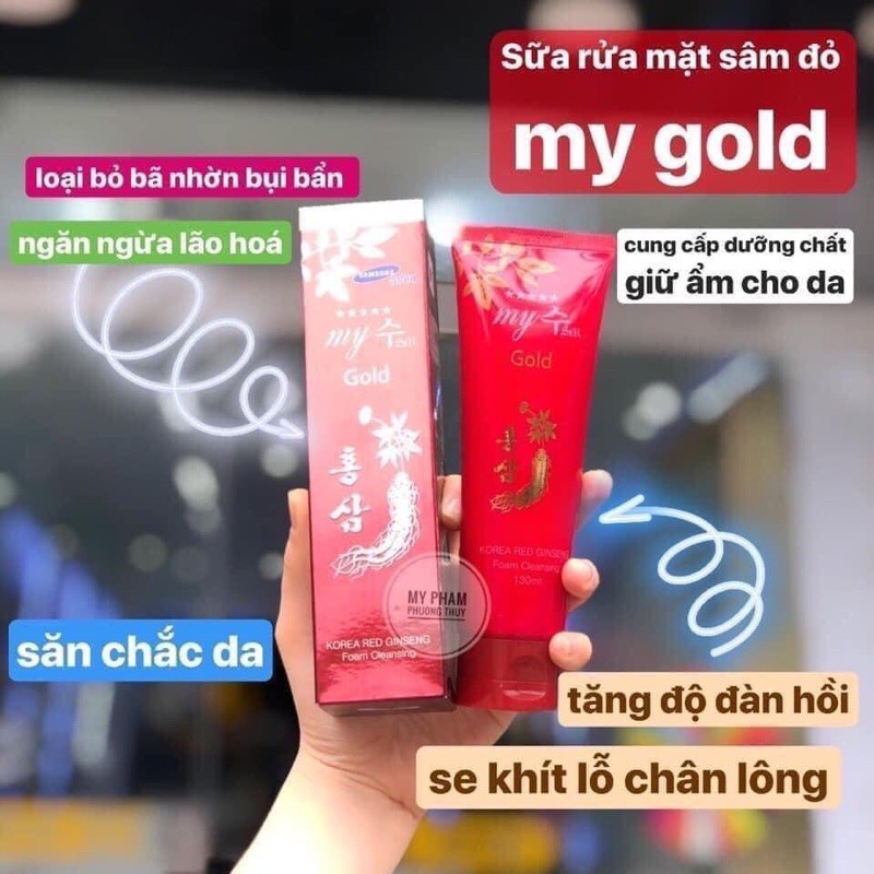 sữa rửa mặt sâm đỏ My gold Hàn Quốc