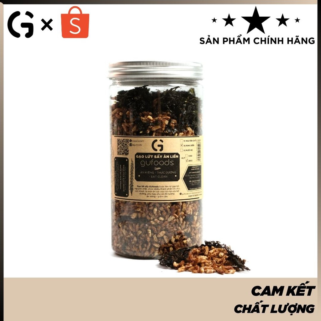 Gạo lứt sấy ăn liền GUfoods- Ăn kiêng, thực dưỡng, eat clean