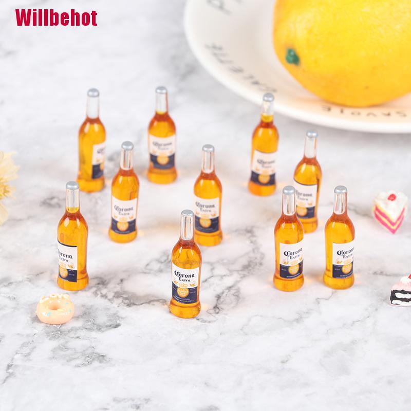 Set 10 Mô Hình Chai Rượu Vang Tỉ Lệ 1 / 12 Trang Trí Nhà Búp Bê