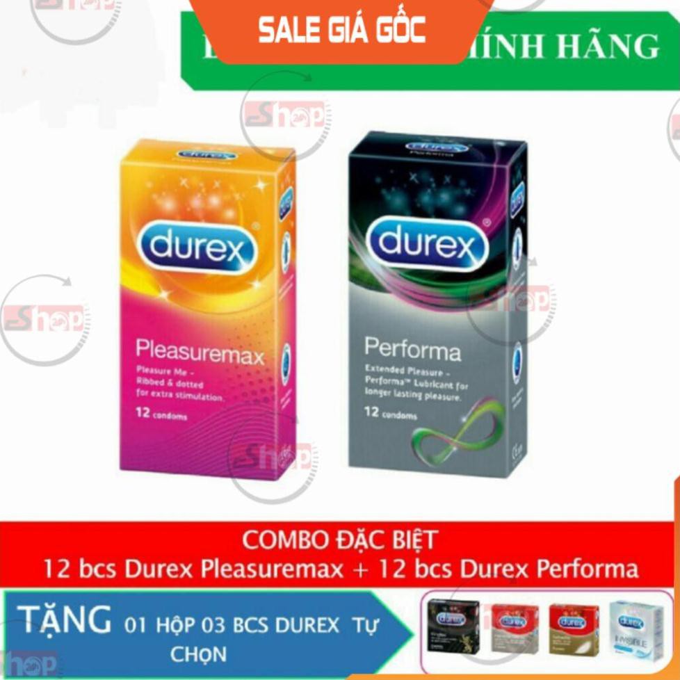 [Combo 2 hộp] Bao Cao Su Durex Gân Gai, Bcs Kéo Dài Thời Gian Quan Hệ(24 cái) - Bcs Durex Chính Hiệu. Tặng hộp bcs 3 cái