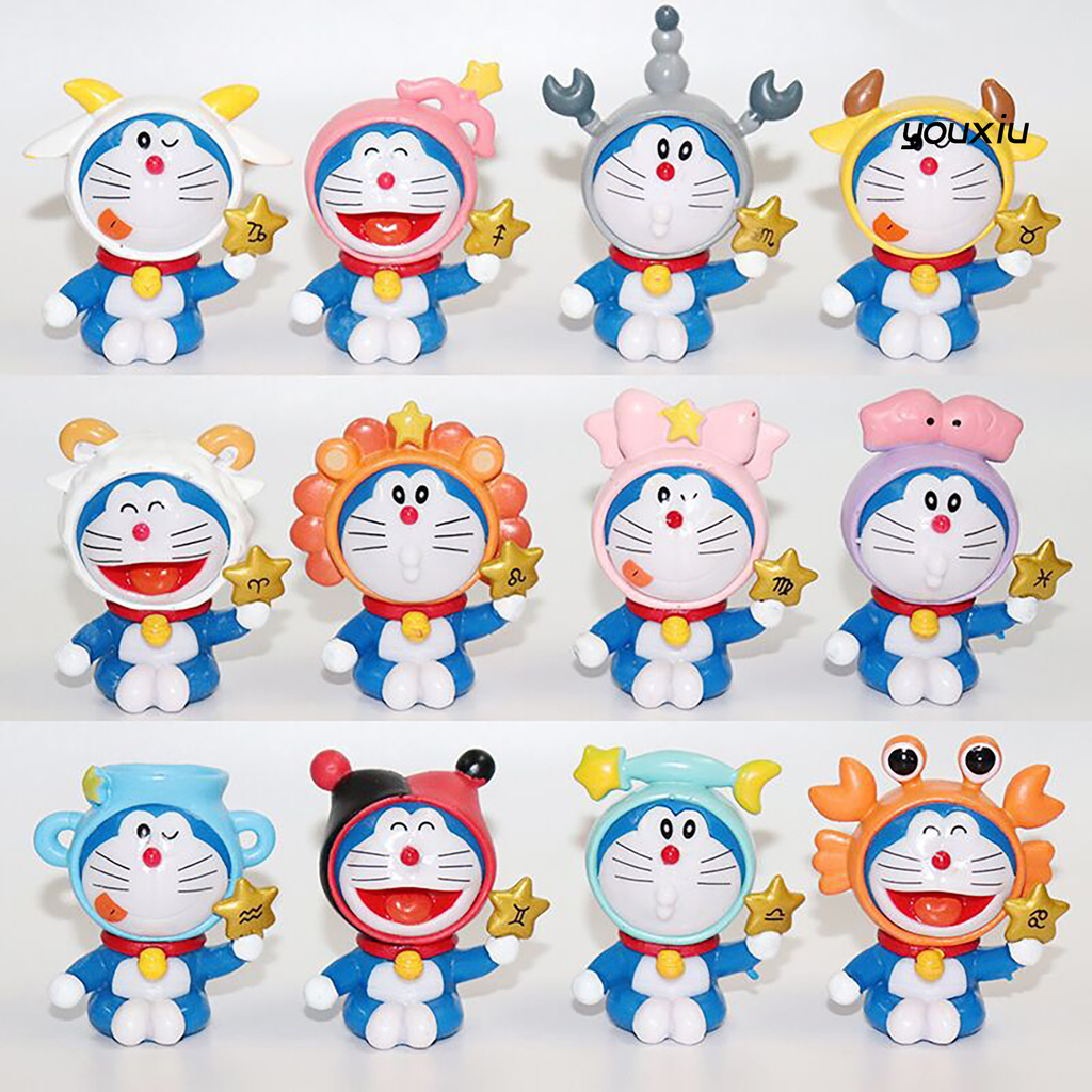 Set 12 Mô Hình Đồ Chơi Nhân Vật Hoạt Hình Doraemon