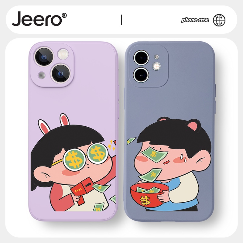 Ốp điện thoại JEERO hình cặp đôi thích hợp cho iPhone 13 12 11 Pro Max SE 2020 X XR XS 8 7 ip 6S 6 Plus HFF659