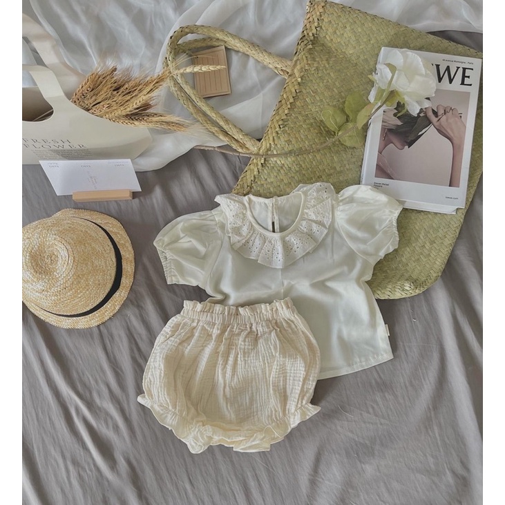 Áo + quần cổ ren em bé nanci room
