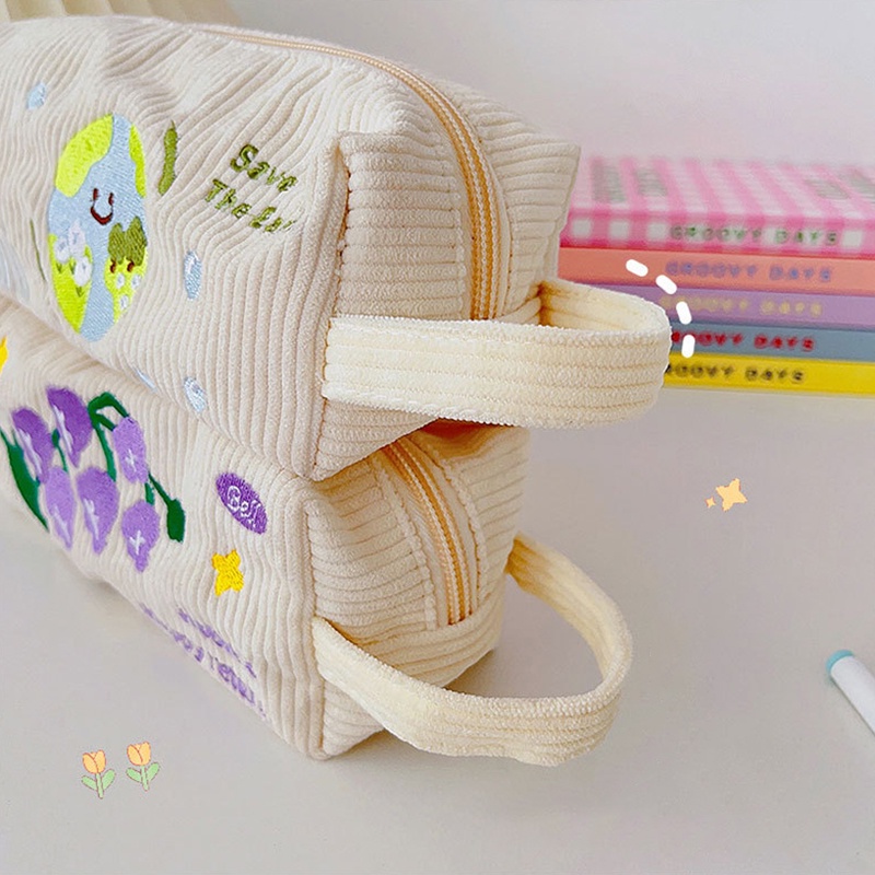 Túi Đựng Bút Thêu Hình Hộp Sữa Thời Trang Hàn Quốc OUYOU