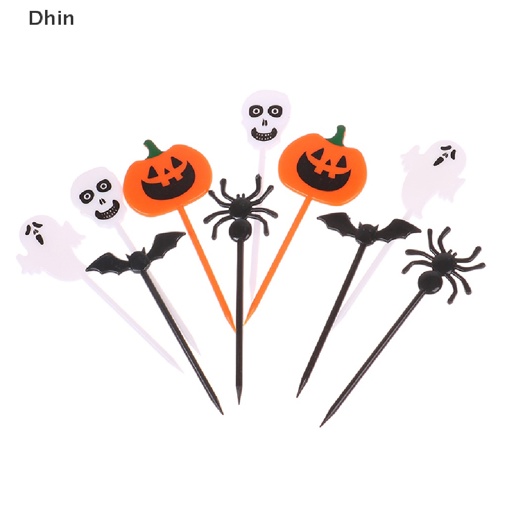 Set 10 Nĩa Ăn Trái Cây / Bánh Ngọt Bằng Nhựa Phong Cách Halloween
