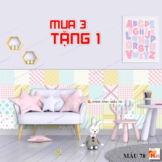 Mua 3 tặng 1 decal gạch bông tông màu hồng 60x120cm, decal trang trí nội thất