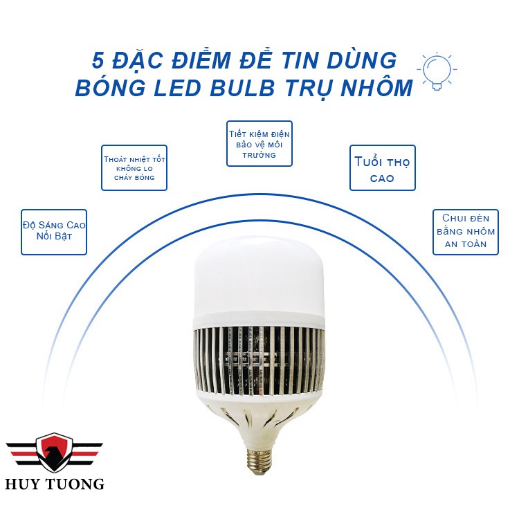Bóng đèn Led Bulb thân trụ nhôm kín nước ❣️FREESHIP❣️ Đèn led bulb 50W, 100W, 150W cao cấp - Huy Tưởng