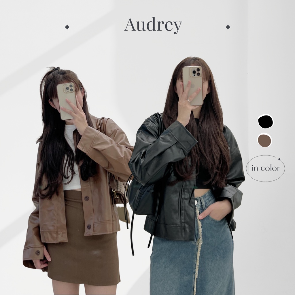 K530 Áo jacket da nữ AUDREY form rộng