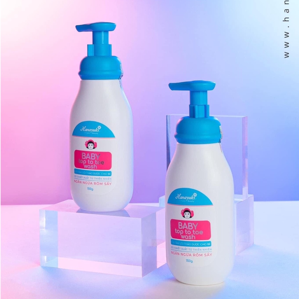 Sữa tắm gội cho bé BABY TOP TO TOE WASH HANAYUKI, sữa tắm toàn thân thảo dược cho trẻ