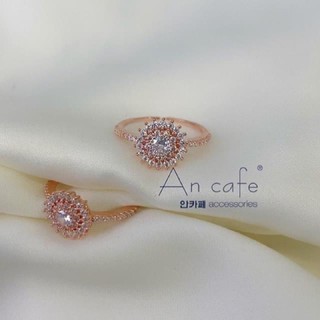 [ancafe.shop] Nhẫn đính đá, nữ, Hàn Quốc, hở, không lo size,freesize, hoa, nổi bật