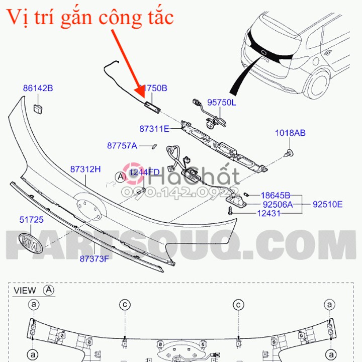 Công Tắc / Nút Bấm Mở Cốp Xe RONDO CARENS CARNIVAL SEDONA 🚘 chính hãng KIA MOTORS 🎯 81260A4000