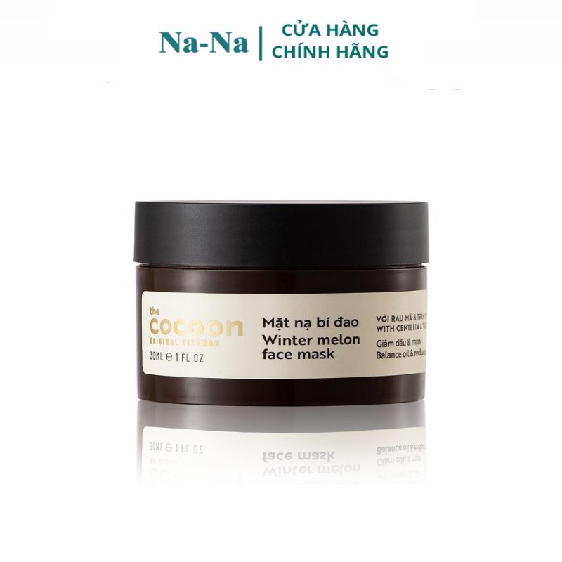 Mặt nạ bí đao cho da dầu mụn Cocoon, với thành phần tự nhiên bí đao, ra má, trà tràm giúp làm dịu và phục hồi da mụn