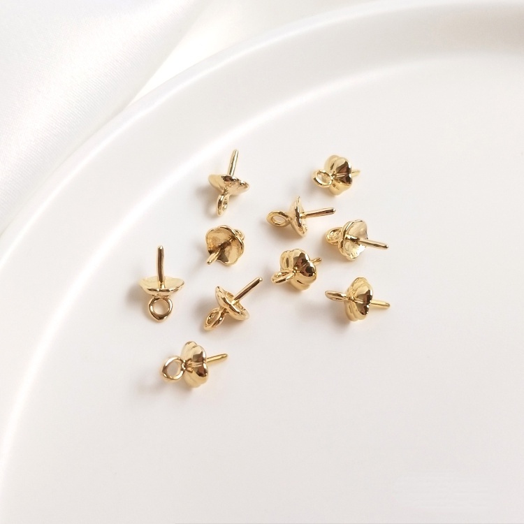 Phụ Kiện Hạt Ngọc Trai Nửa Lỗ 18K 14K Nhiều Màu Sắc Dùng Làm Đồ Trang Sức Thủ Công diy