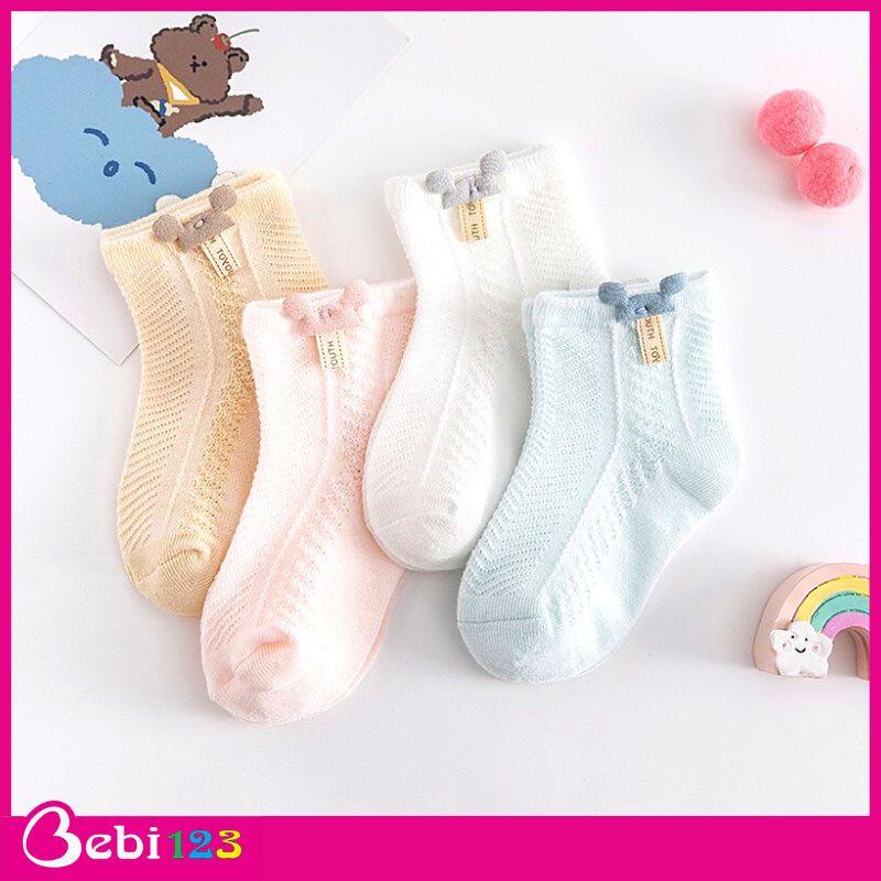 Vớ lưới cao cấp Mickey, tất Hàn Quốc hình Nơ đáng yêu cho bé