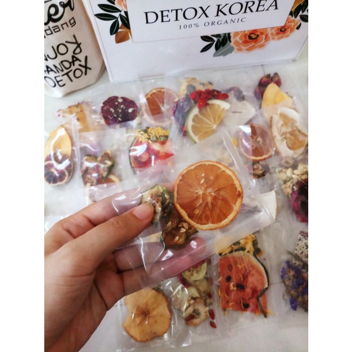 Set 30 gói detox VIP 5 vị hoa quả sấy khô. Tặng bình thủy tinh Pongdang 500ml, túi vải +3 gói đường+1 hũ mật ong
