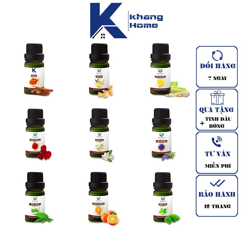 Tinh dầu thơm xông phòng chai 10ml các mùi hương, tinh dầu dùng cho đèn xông giúp khử mùi
