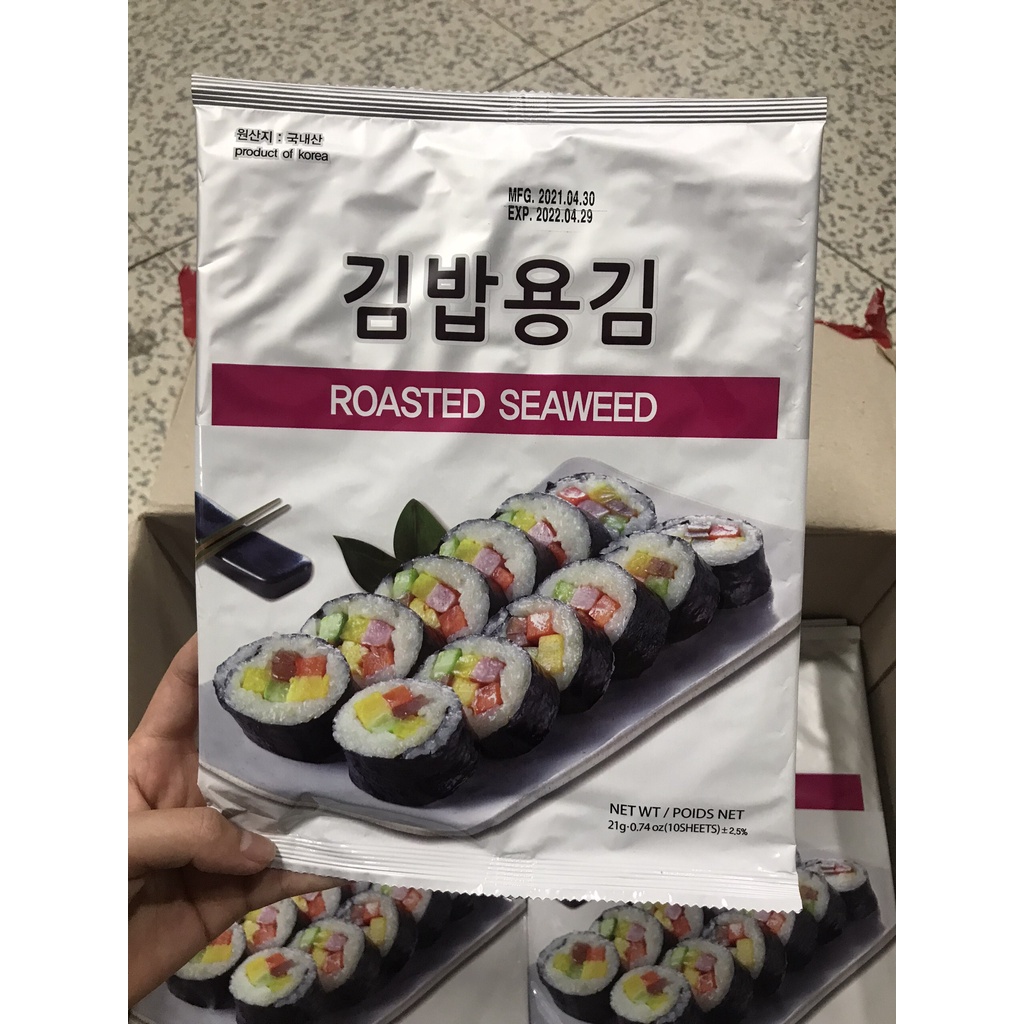 [Siêu Ngon] Rong biển cuộn cơm (GimBap) Roasted Seaweed gói 21g (10 lá)