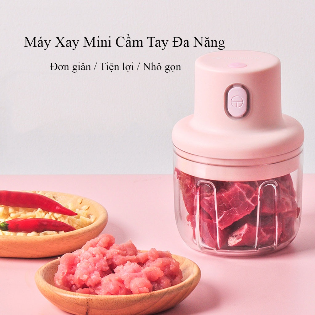 Máy Xay Thịt Máy Xay Thực Phẩm Đa Năng Cầm Tay Mini Cho Mọi Gia Đình