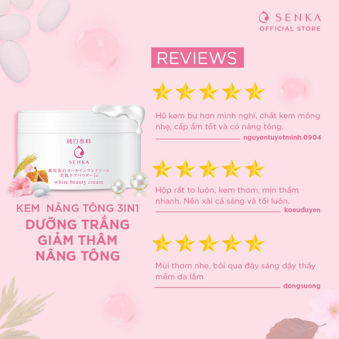 Kem dưỡng trắng da nâng tông 3 trong 1 Senka White Beauty_15386 100g