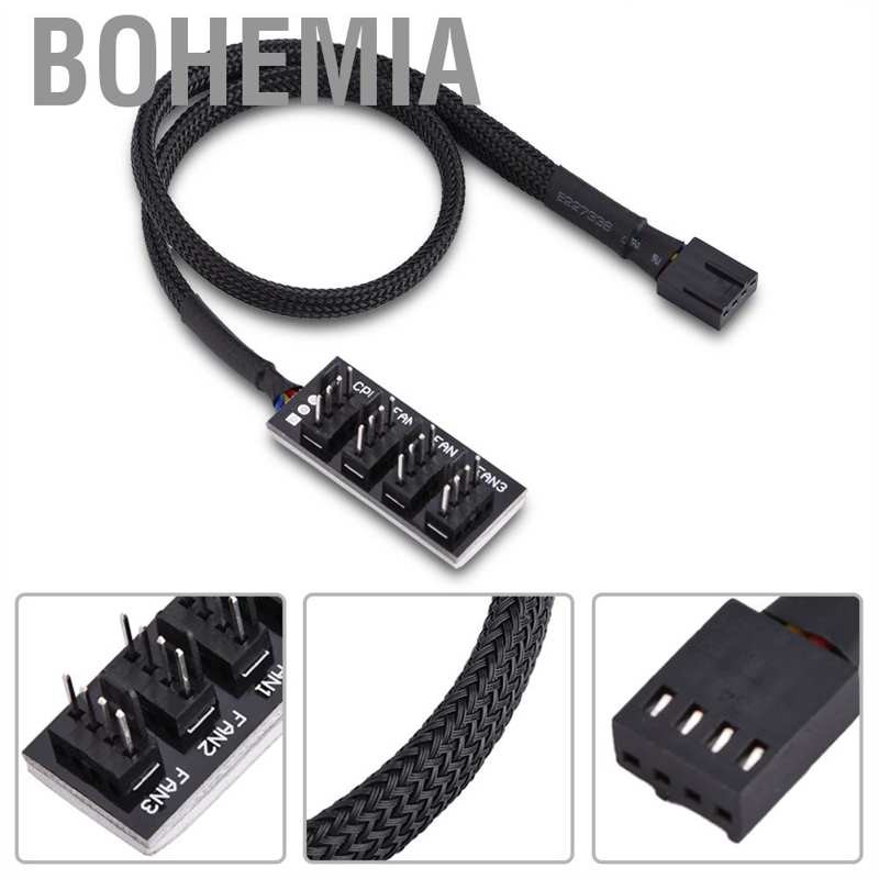4-Port Fan HUB 4-Pin Splitter Cable Extender Computer CPU/Case Power Adapter