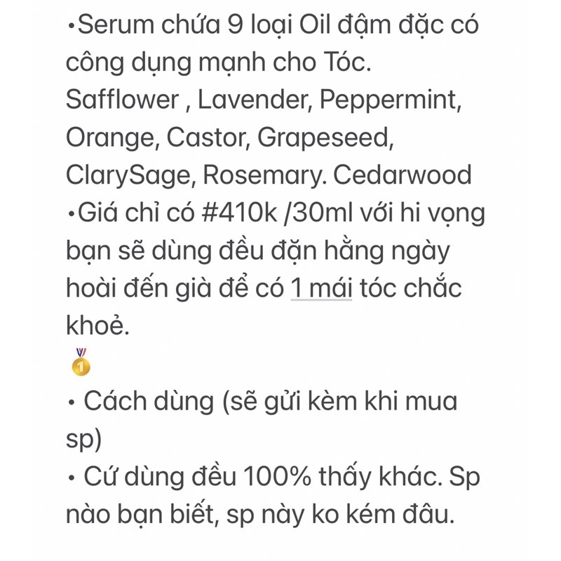 Serum giúp mọc tóc chắc khoẻ