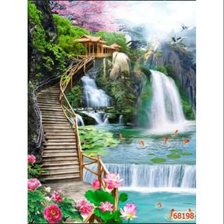 [IN THEO YÊU CẦU] Tranh 3D dán kính 2 mặt 60x150cm