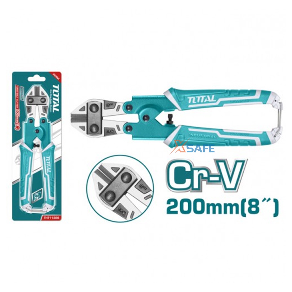 Kìm cộng lực đa năng mini TOTAL THT11386 8&quot; Kềm cộng lực mini thép Cr-V chống rỉ siêu cứng cắt sắt kim loại cáp dây điện