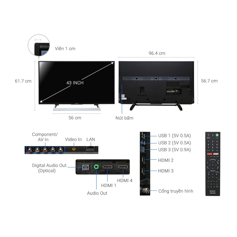 TIVI  SONY  43X8000E (INTERNT  4K)