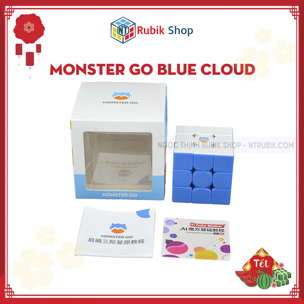 [Siêu hót Gan Monster Go] Rubik 3x3x3 GAN Monster Go MG356 3x3 Cloud Blue (Stickerless Xanh Dương)