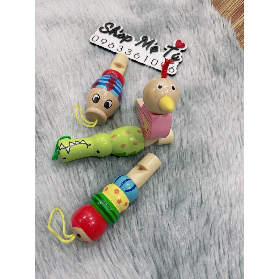 Đồ Chơi Thổi Còi Mini Bằng Gỗ / thổi sáo mini cho bé từ 3 tuổi