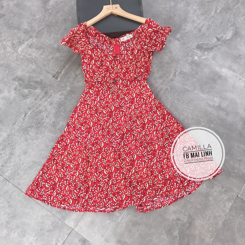 ⚡️ĐẦM HOA⚡️Đầm hoa nhí 2 màu chất đũi tằm có lót