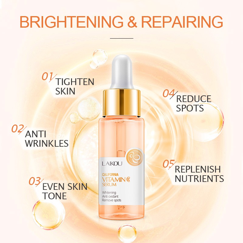 Serum làm trắng da LAIKOU với thành phần vitamin c giúp loại bỏ quầng thâm và chống lão hóa hiệu quả cao cấp 17ml