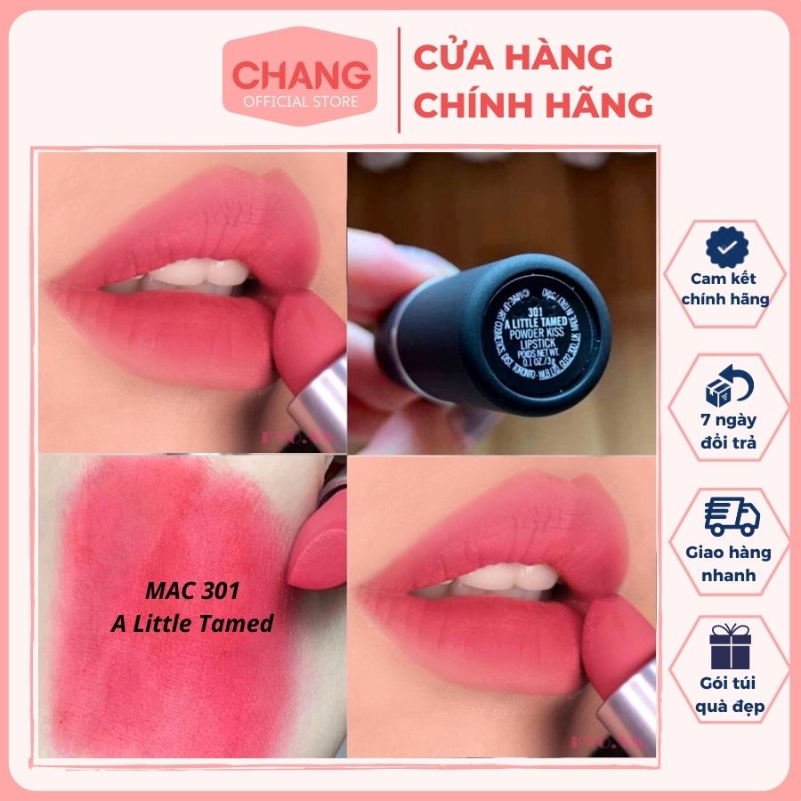 Son MAC màu 301 A Little Tamed - Hồng anh đào son MAC chính hãng chuẩn Auth date mới 2024 có bill