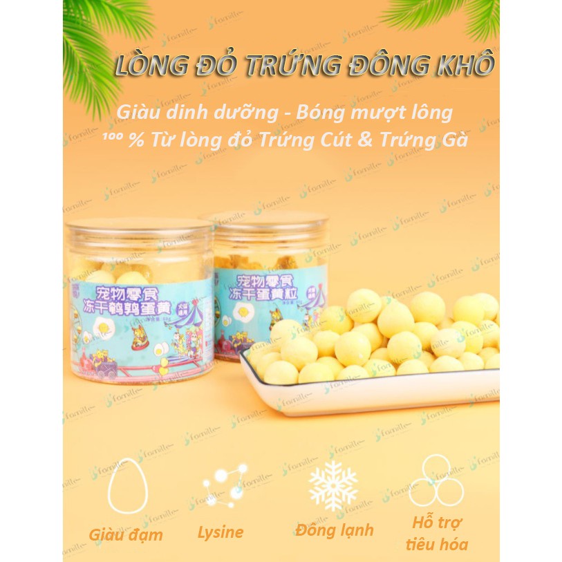 [LÔNG ÓNG MƯỢT]Thức Ăn Bổ Sung JFamille,Lòng Đỏ Trứng Đông Khô Cho Chó Mèo, Giàu Đạm, Tăng Sức Đề Kháng - JF58