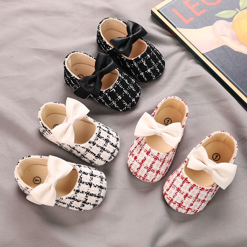 Giày Búp Bê Vải Đế Mềm Thời Trang Xuân Thu Cho Bé Gái 100 1 6-7 - 8-9 Tháng Tuổi