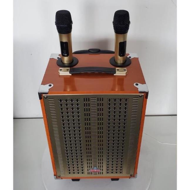 Loa kéo Ontekco 8002 kết nối blutooth di động Kèm 2 mic hát karaoke không dây cao cấp - Bảo hành chính hãng 12 tháng